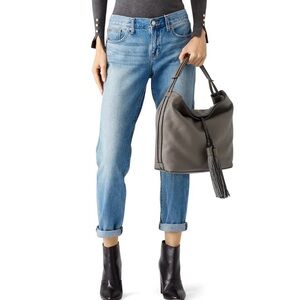 Rebecca Minkoff, Isobel gray leather hobo with tassels EUC